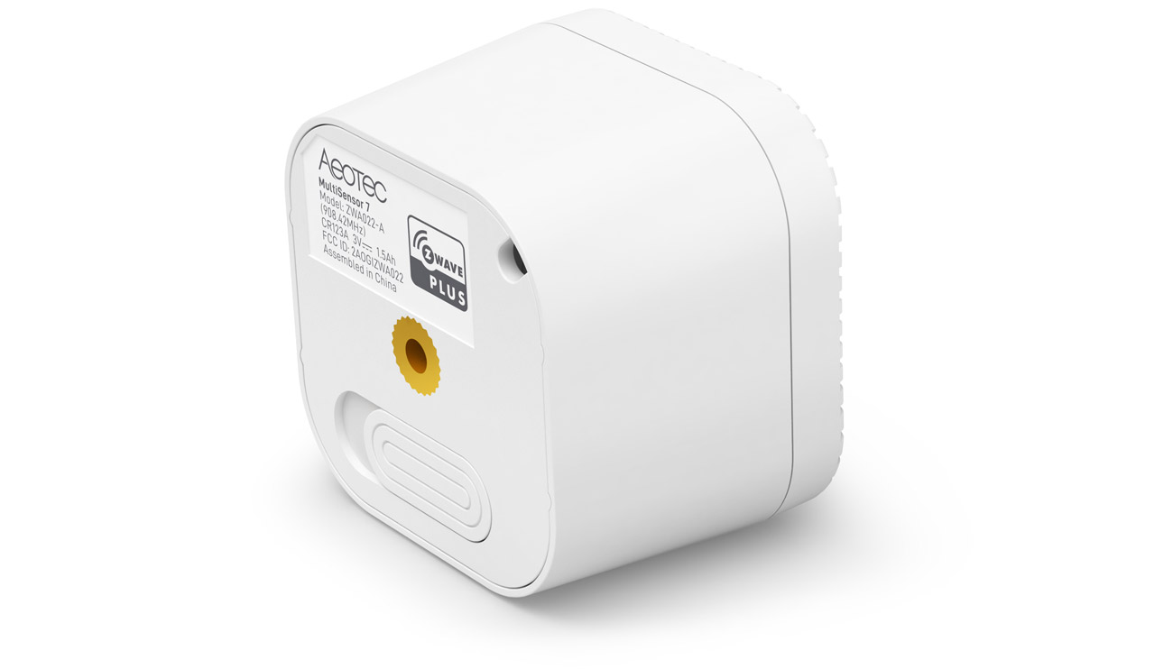 Inteligentny sterownik Aeotec MultiSensor 7 - Widok z tyłu pod kątem
