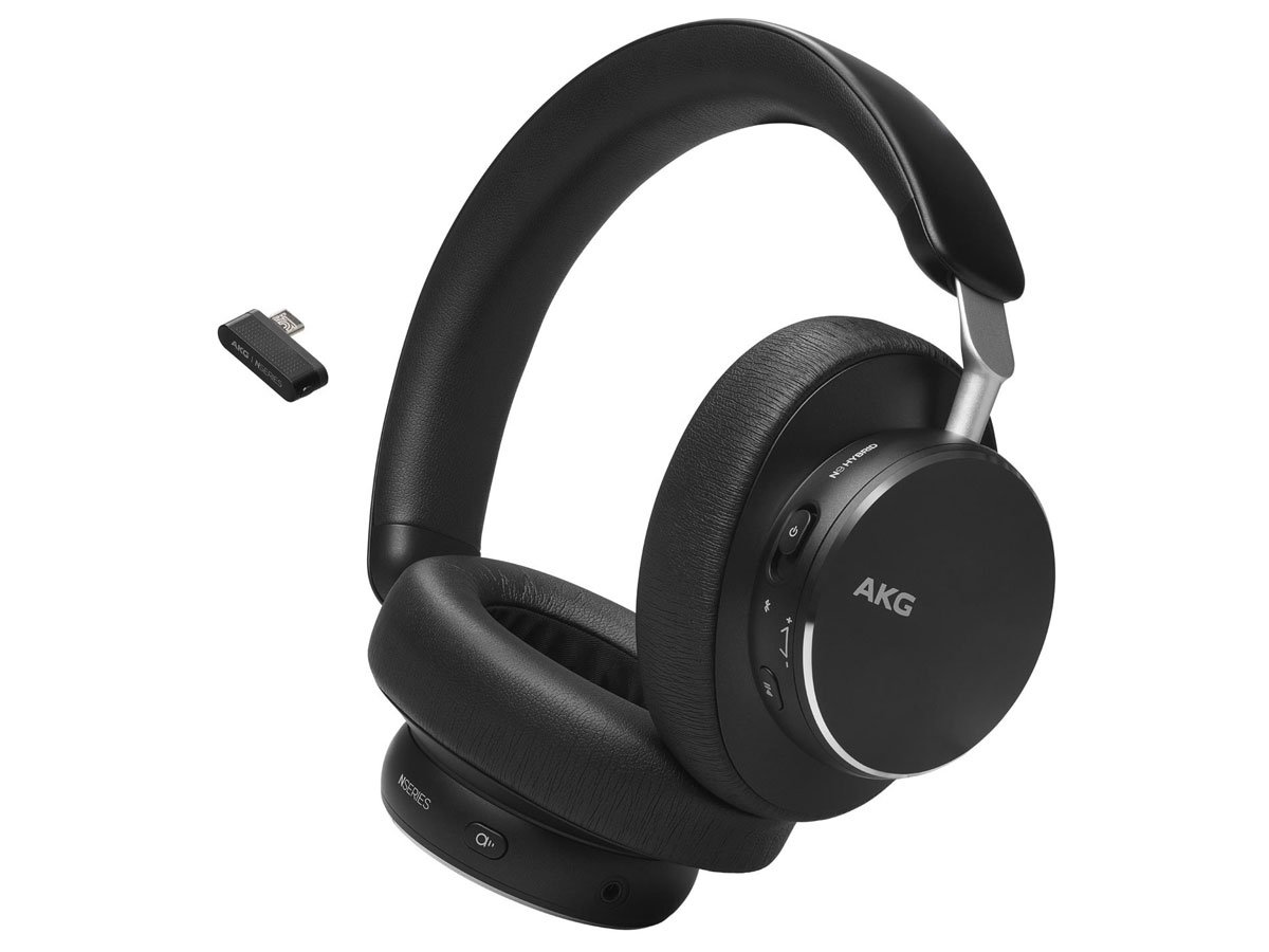 Słuchawki bezprzewodowe AKG N9 Hybrid ANC Czarne - Widok od przodu pod kątem