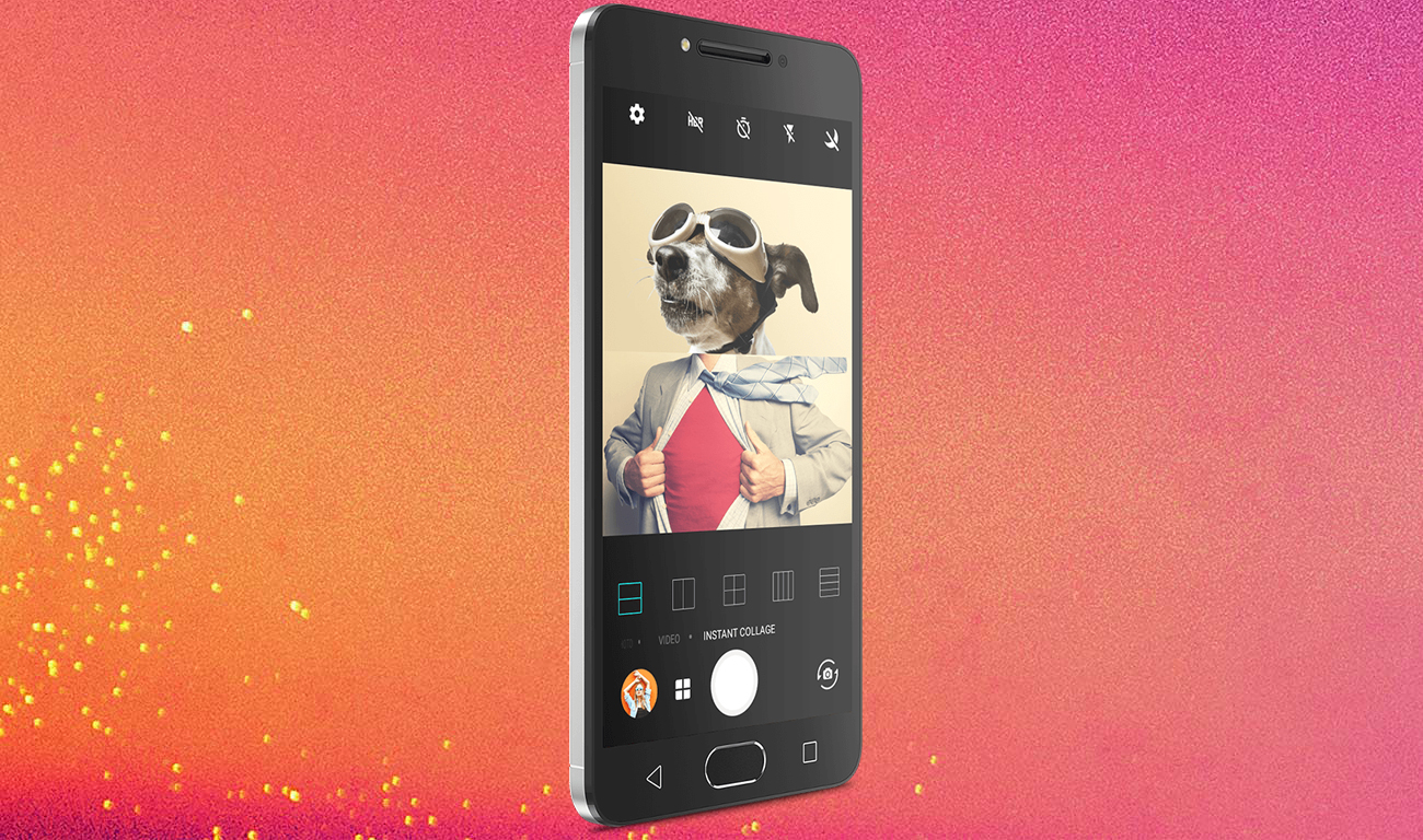 Alcatel A5 LED aparat selfie 5 mpix animacje upiększanie kolaże