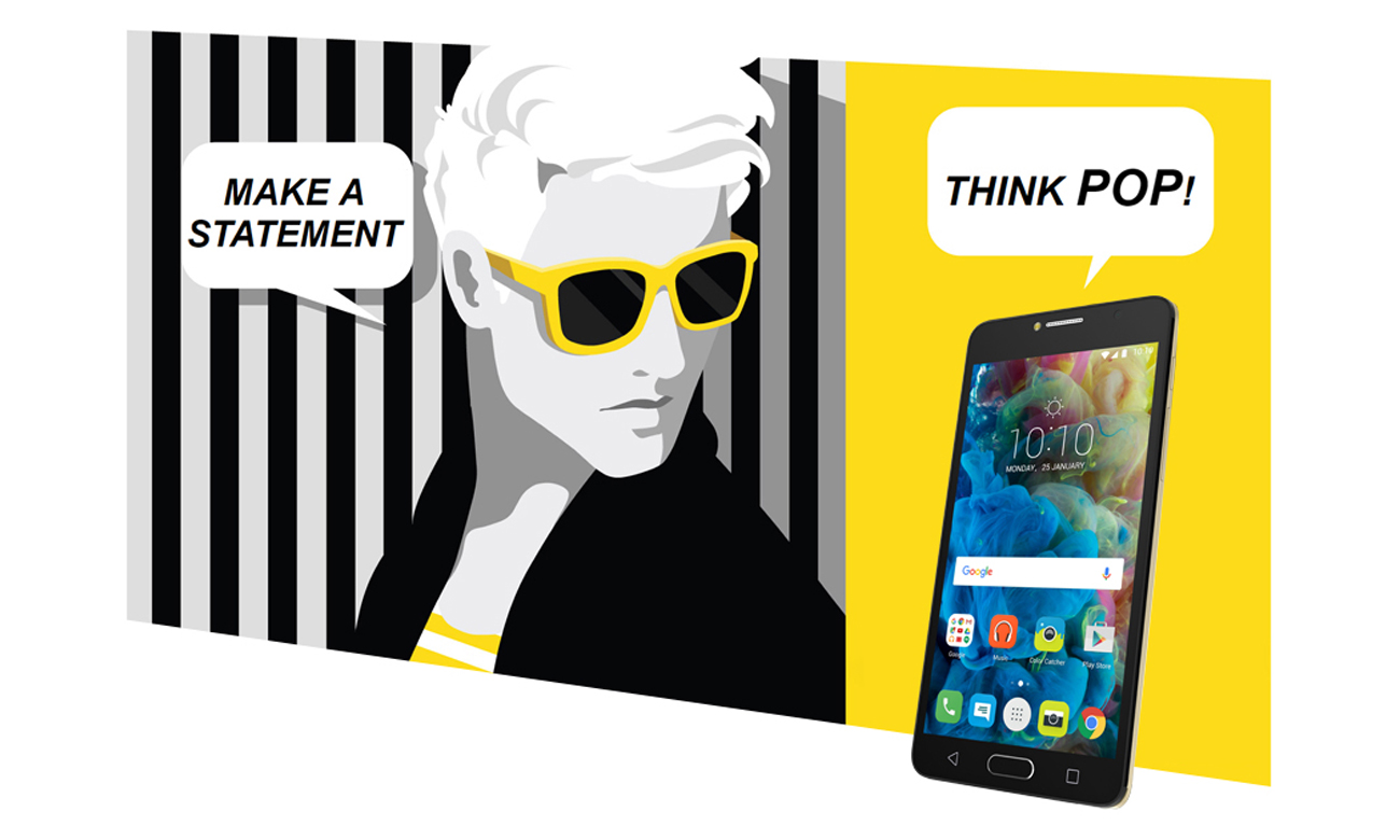 szary smartfon Alcatel ONETOUCH POP 4S POPularny