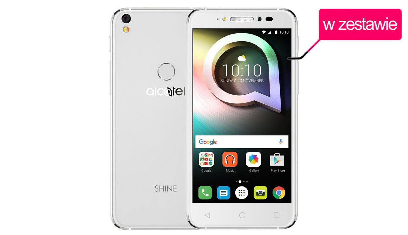 Alcatel Shine Lite Pure White obudowa ze szkła 2.5D i metalu