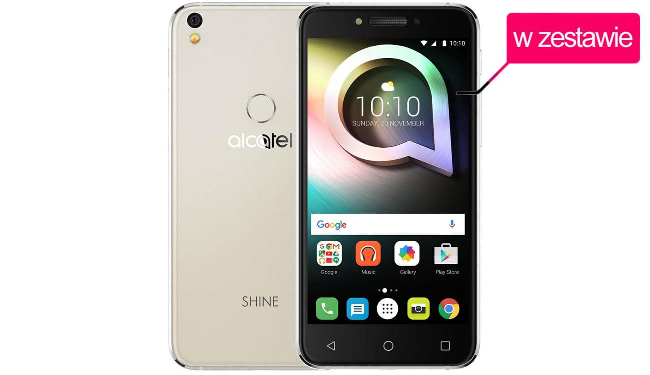 Alcatel Shine Lite satin gold obudowa ze szkła 2.5D i metalu