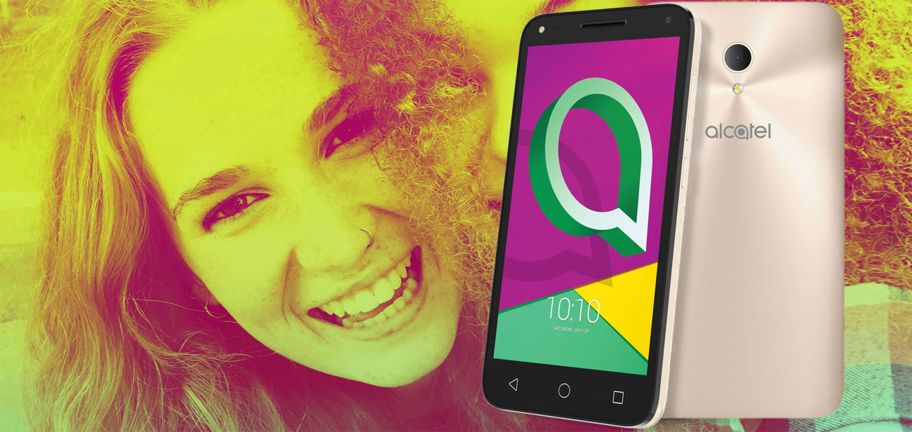 Szary Alcatel U5 Premium teksturowana obudowa