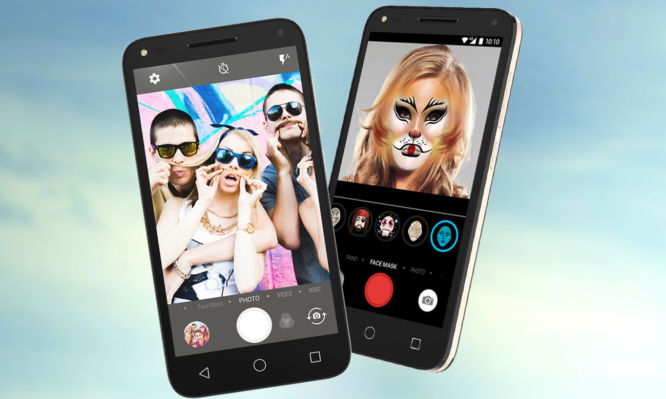 Alcatel U5 Premium kamera selfie 2 Mpix upiekszanie kolaże