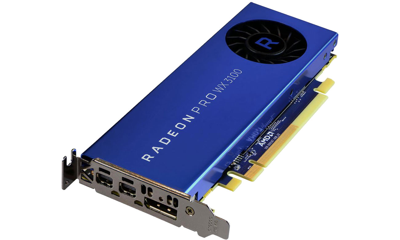 AMD Radeon Pro WX 3100 4GB GDDR5 Złącza mini i DisplayPort