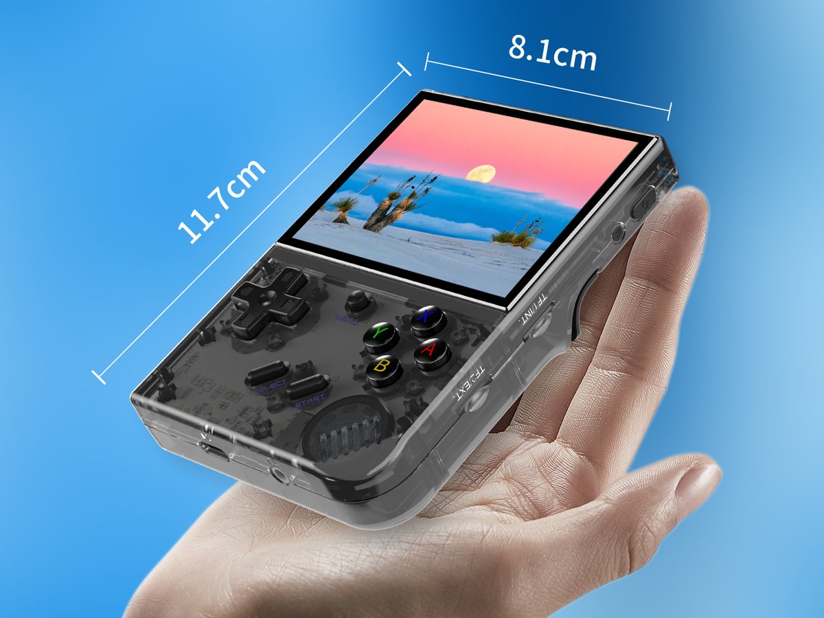 Handheld-Konsole Anbernic RG35xx Plus Schwarz transparent - Kompakte Abmessungen