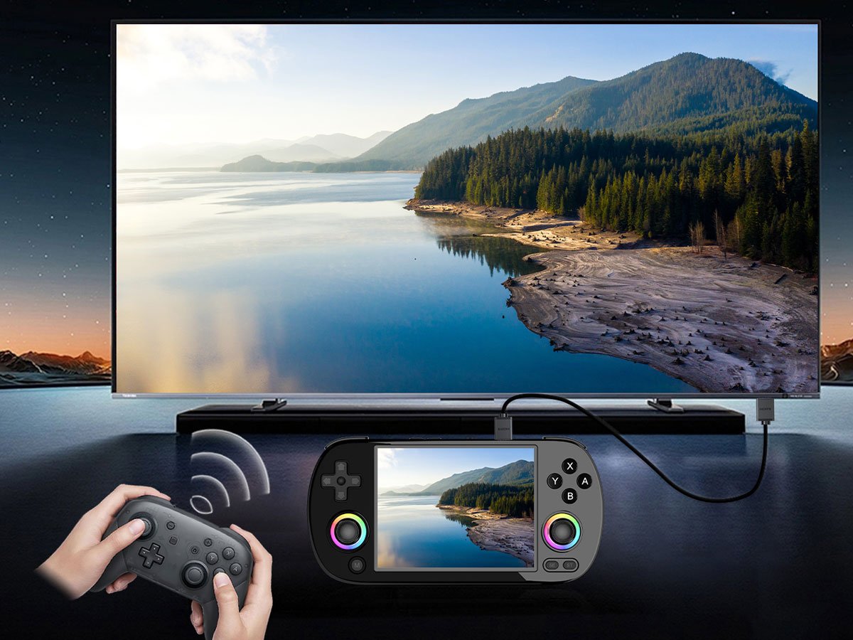 Anbernic RG40xx H Black podłączenie do TV