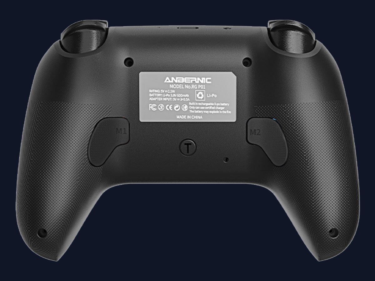 Kontroler Anbernic RGP01 Black - Widok od tyłu, grafika z tłem