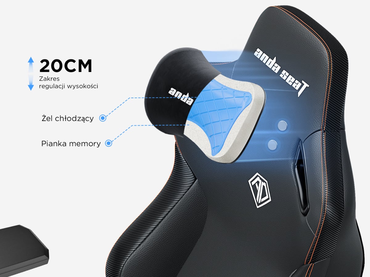 Magnetyczna poduszka z Memory Foam i żelem chłodzącym