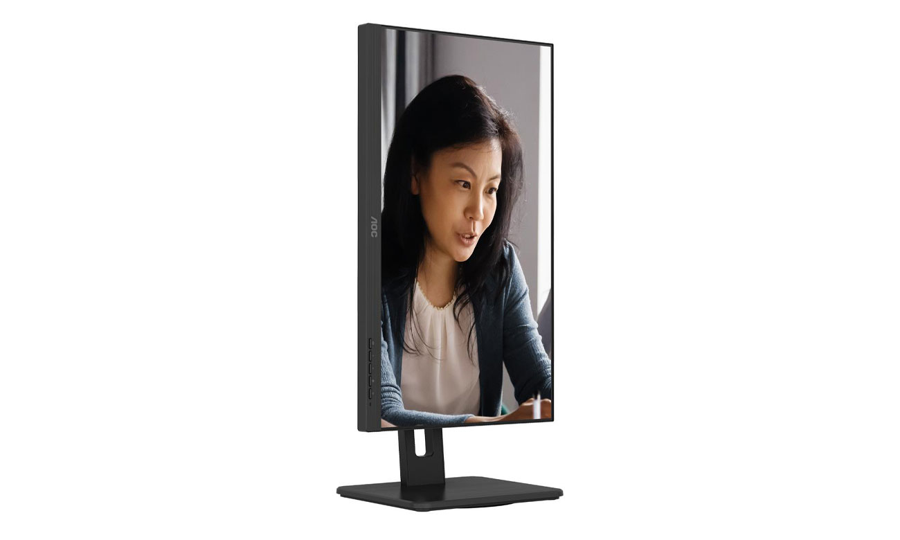 AOC 22E2UMF widok z przodu pod kątem, funkcja PIVOT