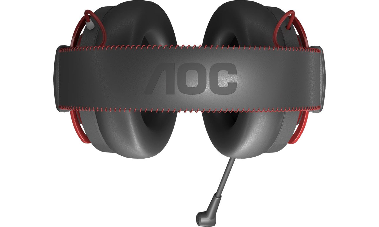 Bezprzewodowy zestaw słuchawkowy AOC GH401 Gaming Czarno-czerwony - Odłączany mikrofon