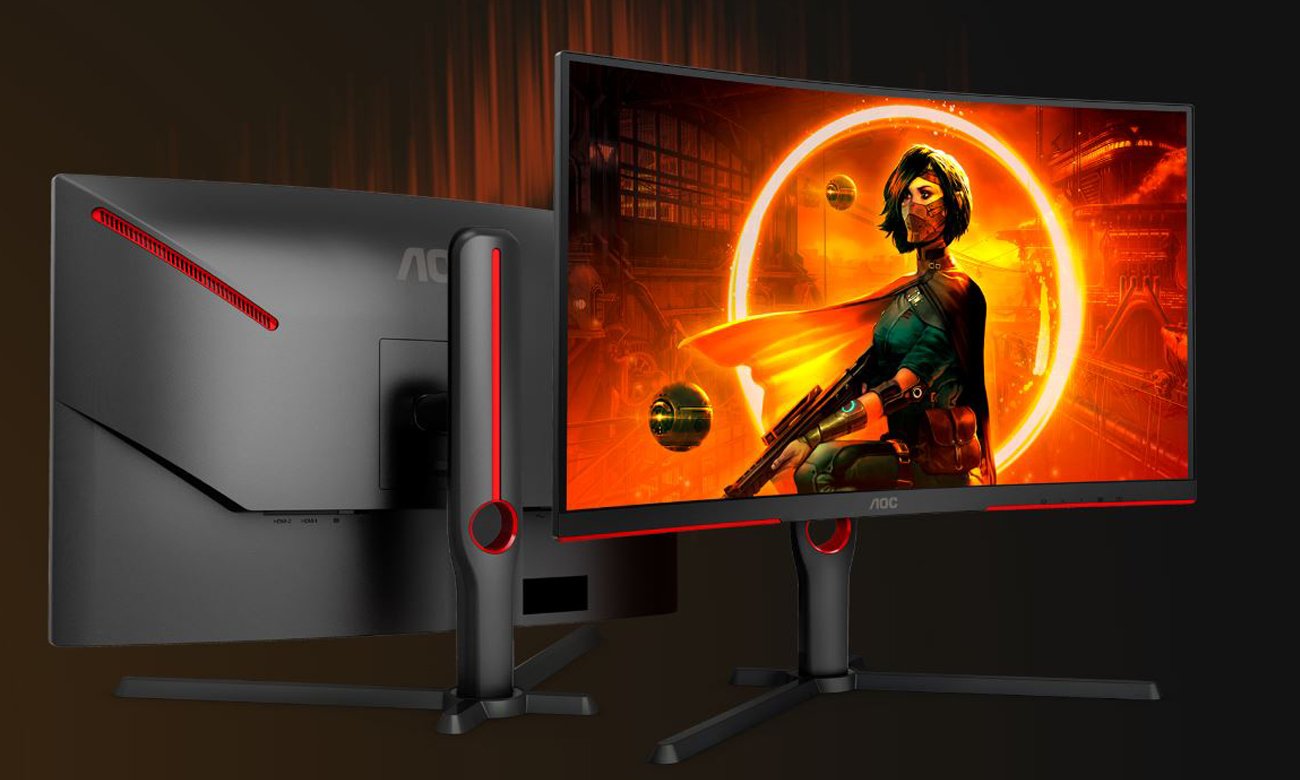 AOC U27G3X/BK przód i tył