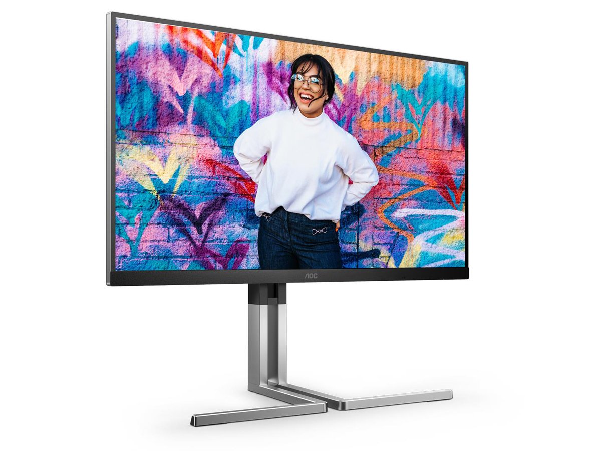 Monitor AOC Graphic Pro U32U3CV - Widok od przodu pod kątem