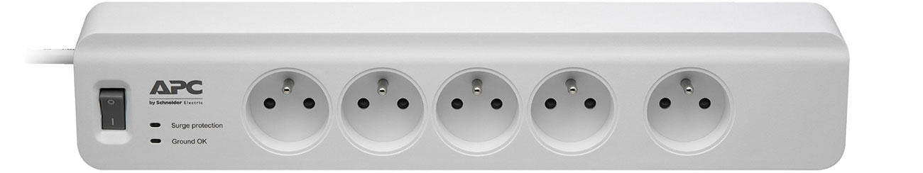 APC PM5-IT SurgeArrest Essential – Presa Filtrata, 5 Uscite Schuko, Protezione Contro Sovratensioni Con LED Di Stato