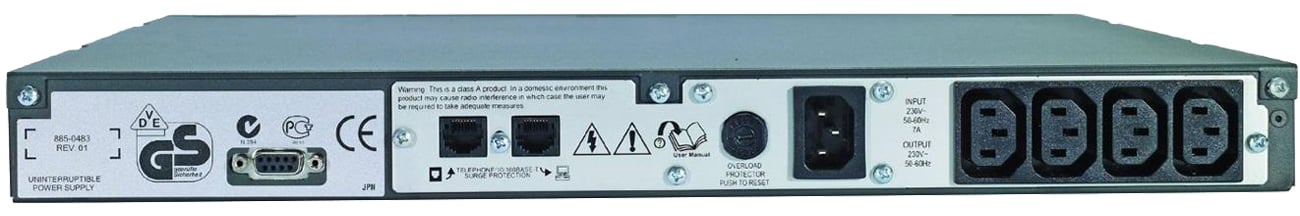 APC Smart-UPS SC 450VA SC450RMI1U widok z tyłu
