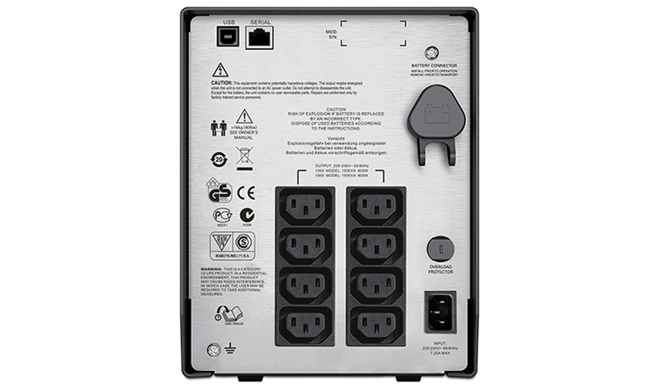 Zasilacz UPS APC SMC1500I tył