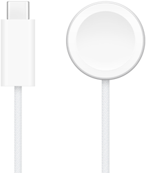 Ładowarka USB‑C obok ładowarki magnetycznej do szybkiego ładowania Apple Watch