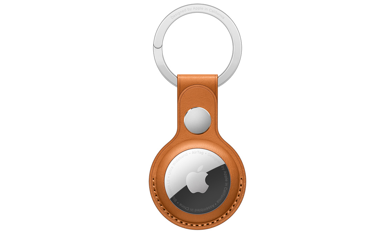 Skórzany brelok do lokalizatora Apple AirTag Złocisty brąz