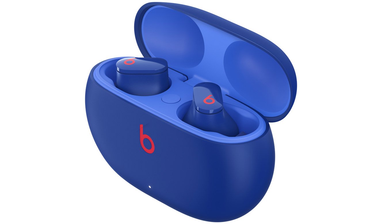 Słuchawki bezprzewodowe Apple Beats Studio Buds Oceaniczny błękit - Otwarte etui, słuchawki wewnątrz etui