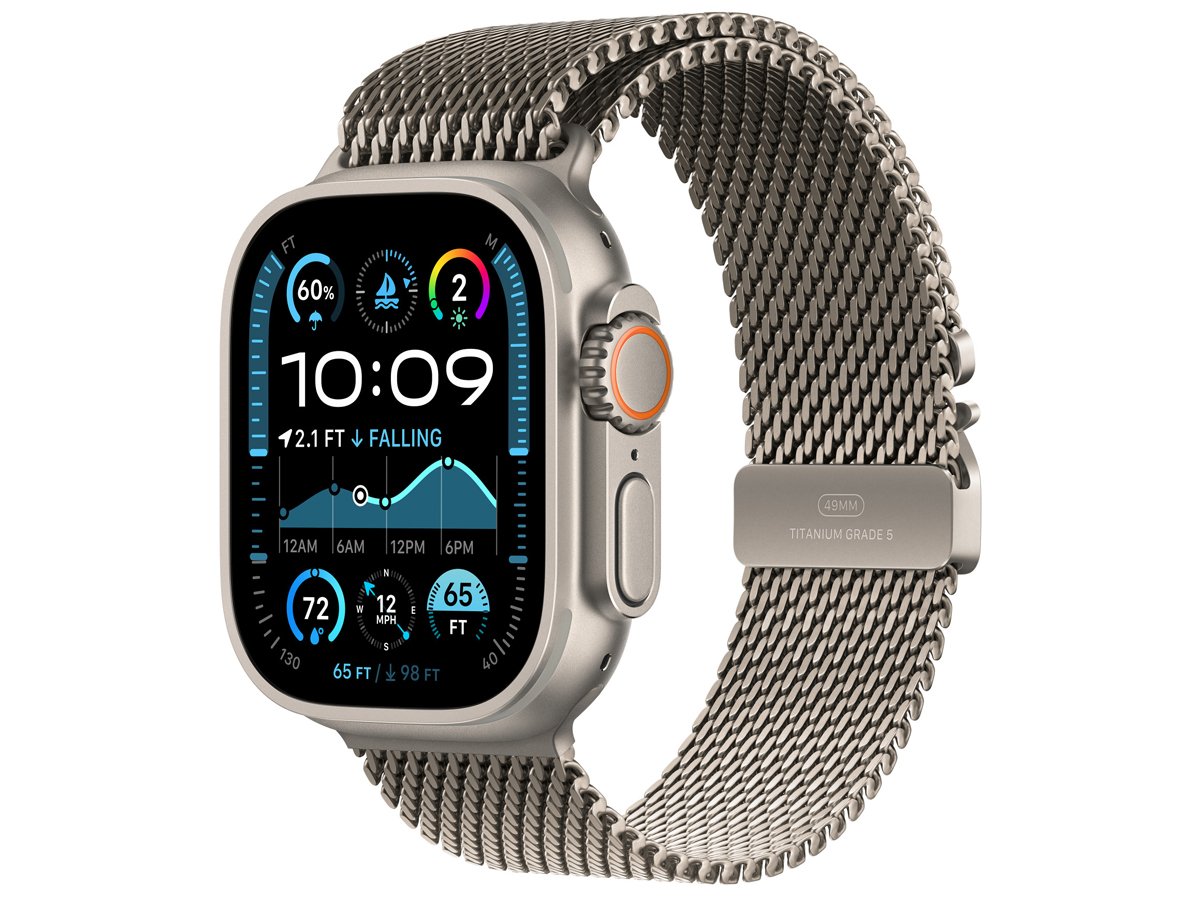 Bransoleta mediolańska z tytanu do Apple Watch 44-49 mm S Naturalna - Widok ogólny