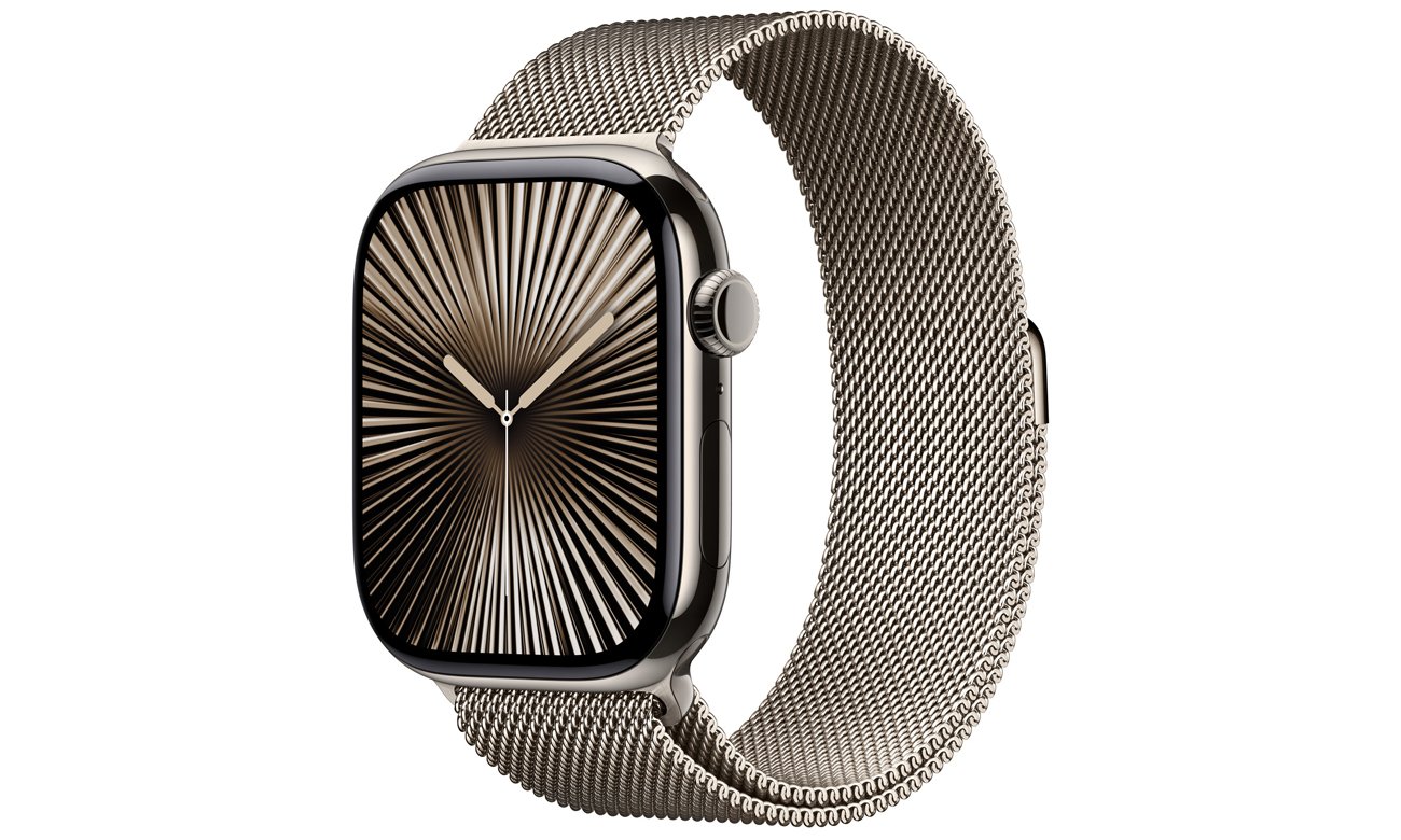 Bransoleta mediolańska do Apple Watch 44-49 mm S/M Naturalna - Widok ogólny