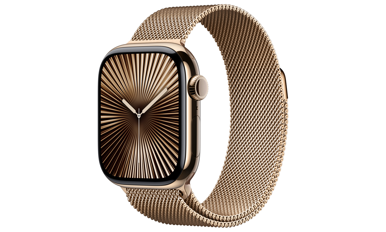 Bransoleta mediolańska do Apple Watch 38-42 mm Złota - Widok ogólny