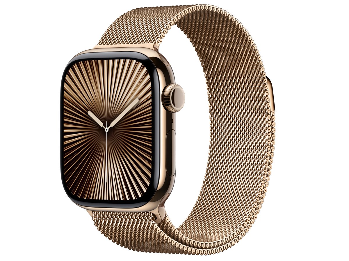 Bransoleta mediolańska do Apple Watch 38-42 mm Złota - Widok ogólny