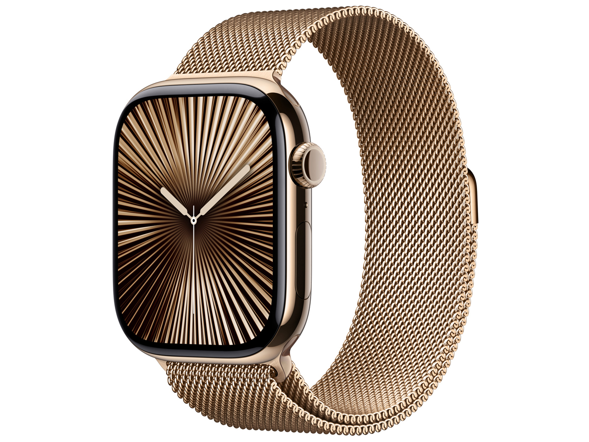 Bransoleta mediolańska do Apple Watch 44-49 mm M/L Złota - Widok ogólny