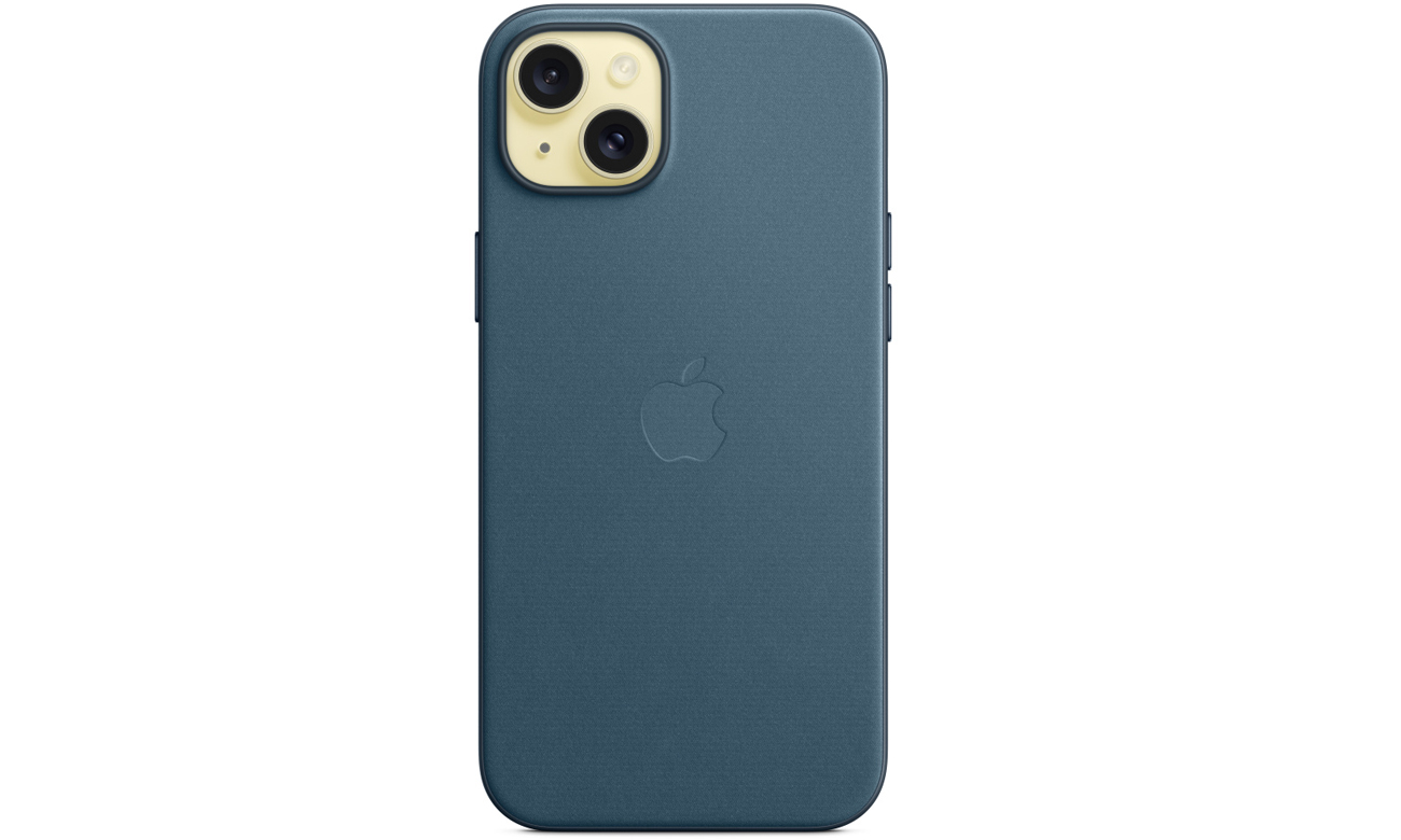 Etui z tkaniny FineWoven z MagSafe do iPhone 15 Plus Głębia oceanu - Widok od przodu