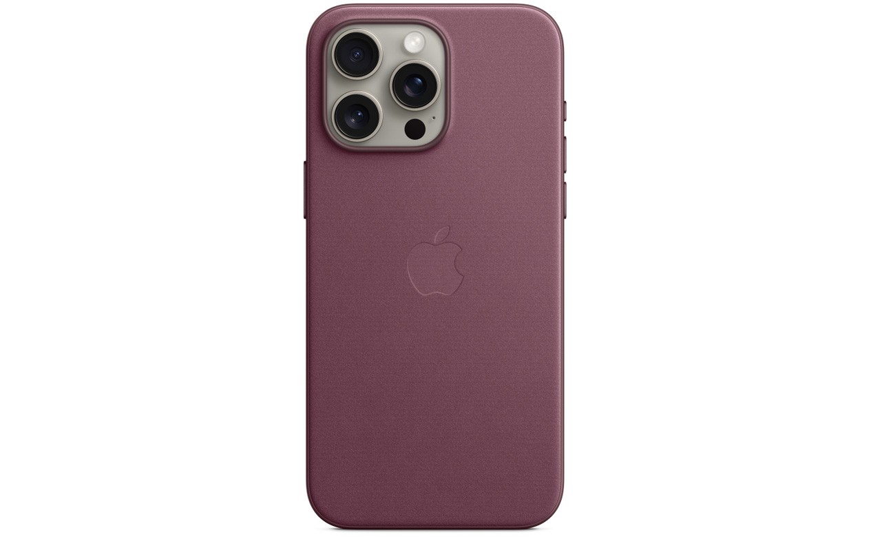 Etui z tkaniny FineWoven z MagSafe do iPhone 15 Pro Max Rubinowa morwa - Widok od przodu
