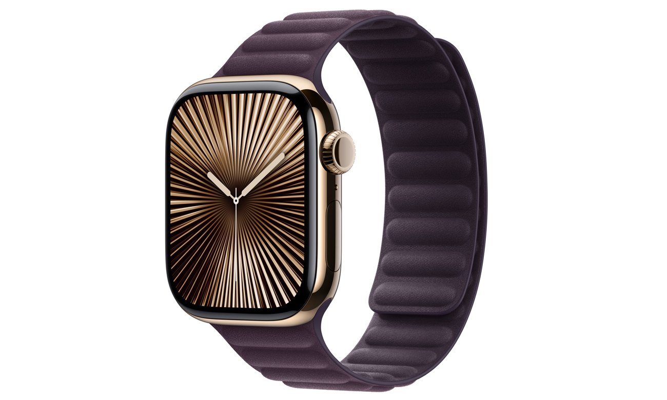 Karbowany pasek FineWoven do Apple Watch 38-42 mm M/L Jeżynowy - Widok ogólny
