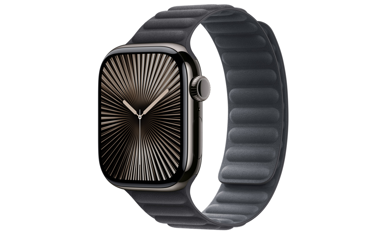 Karbowany pasek FineWoven do Apple Watch 38-42 mm M/L Czarny - Widok ogólny