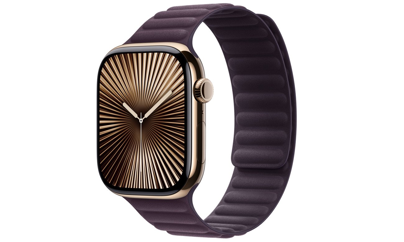 Karbowany pasek FineWoven do Apple Watch 44-49 mm M/L Jeżynowy - Widok ogólny