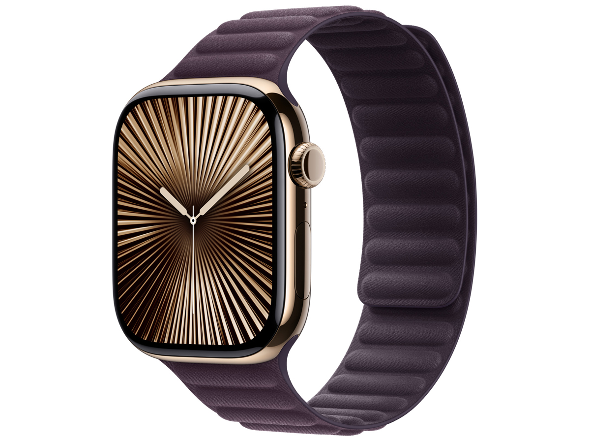 Karbowany pasek FineWoven do Apple Watch 44-49 mm M/L Jeżynowy - Widok ogólny