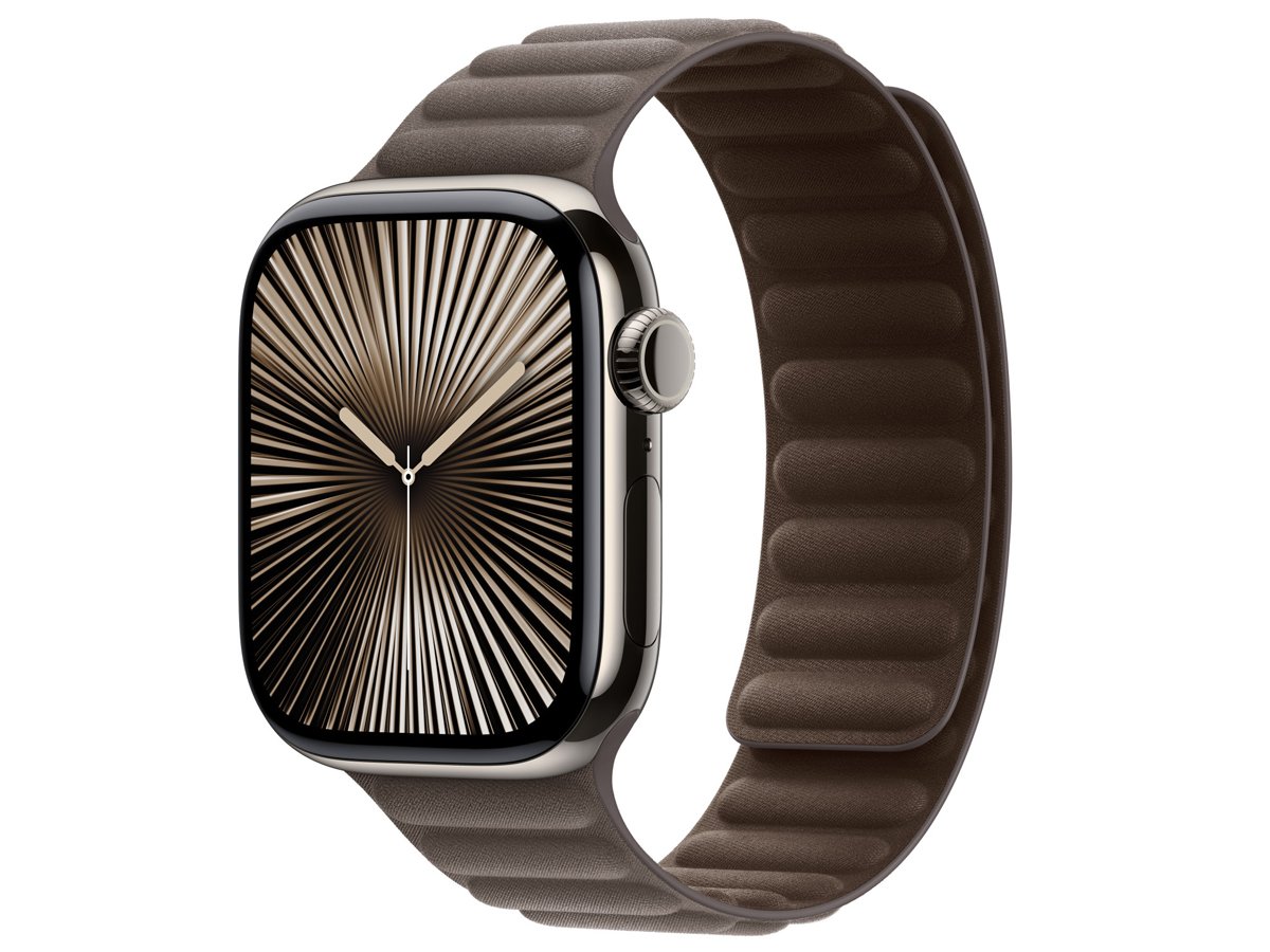 Karbowany pasek FineWoven do Apple Watch 44-49 mm S/M Szarobrązowy - Widok ogólny
