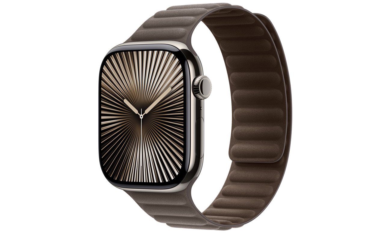 Karbowany pasek FineWoven do Apple Watch 44-49 mm M/L Szarobrązowy - Widok ogólny