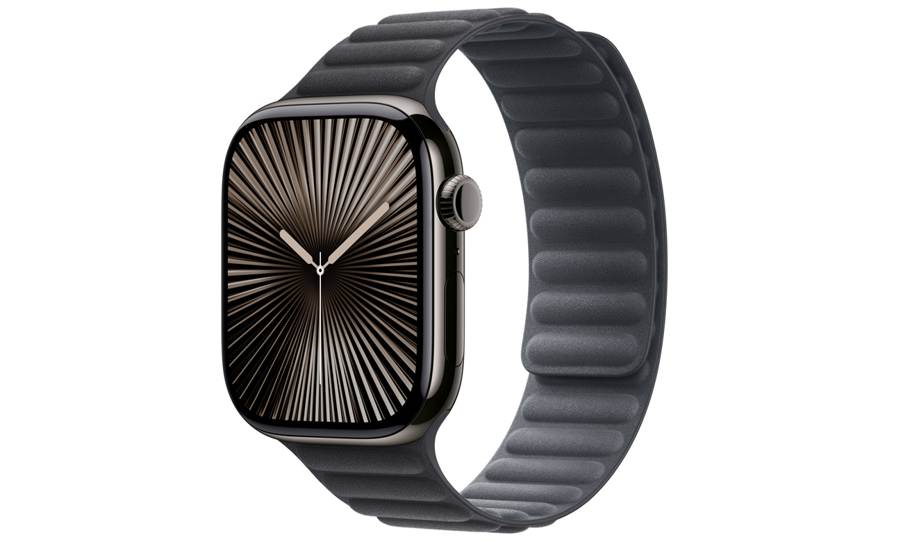 Karbowany pasek FineWoven do Apple Watch 44-49 mm S/M Czarny - Widok ogólny