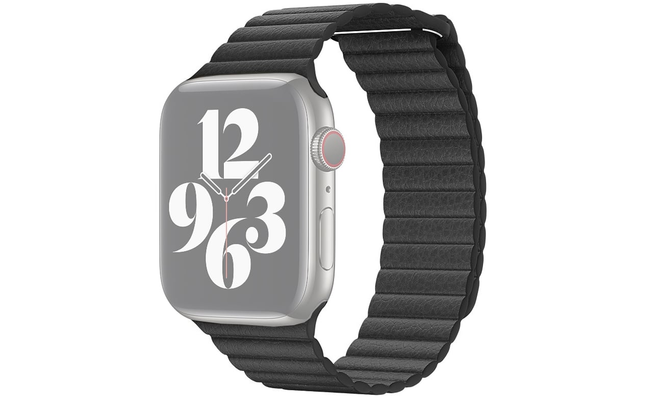 Opaska skórzana w kolorze czarnym do Apple Watch 44 mm - L