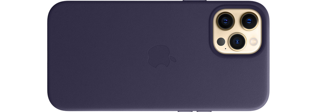 Apple Skórzane etui iPhone 12 Pro Max ciemny fiolet MJYT3ZM/A