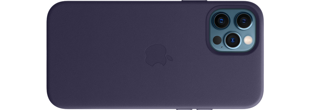 Apple Skórzane etui iPhone 12|12Pro ciemny fiolet MJYR3ZM/A