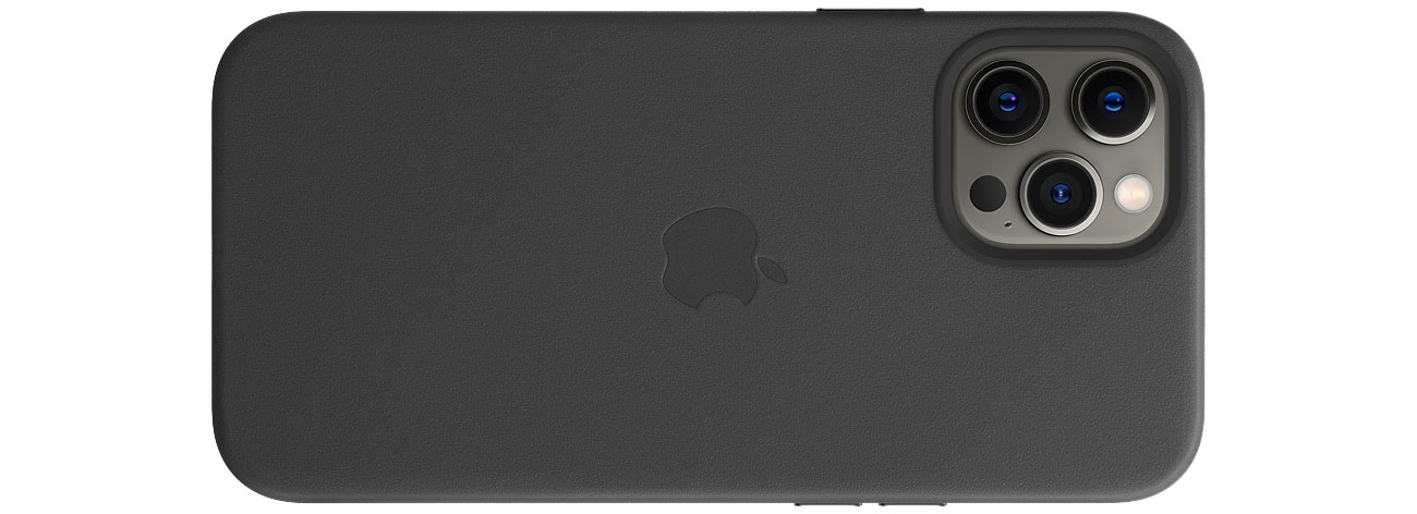 Apple Skórzane etui iPhone 12 Pro Max czarne MHKM3ZM/A