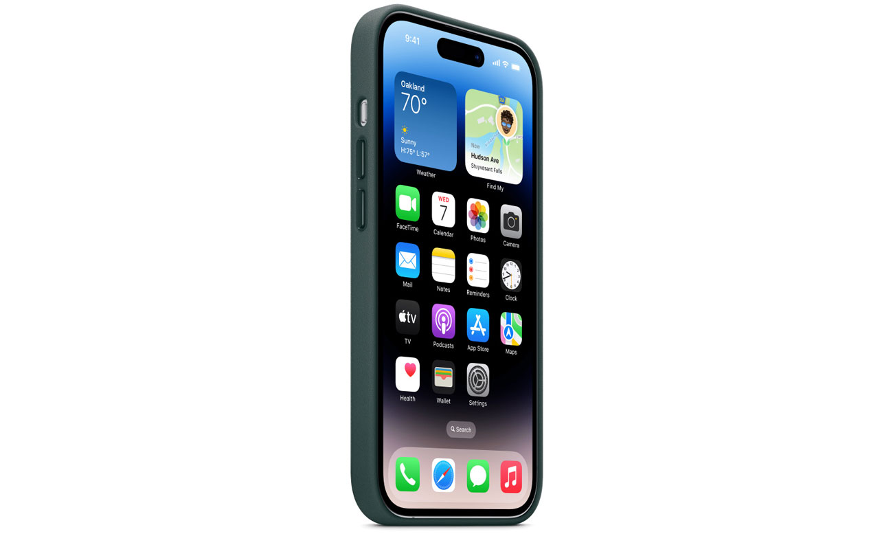 Skórzane etui do iPhone 14 Pro zieleń