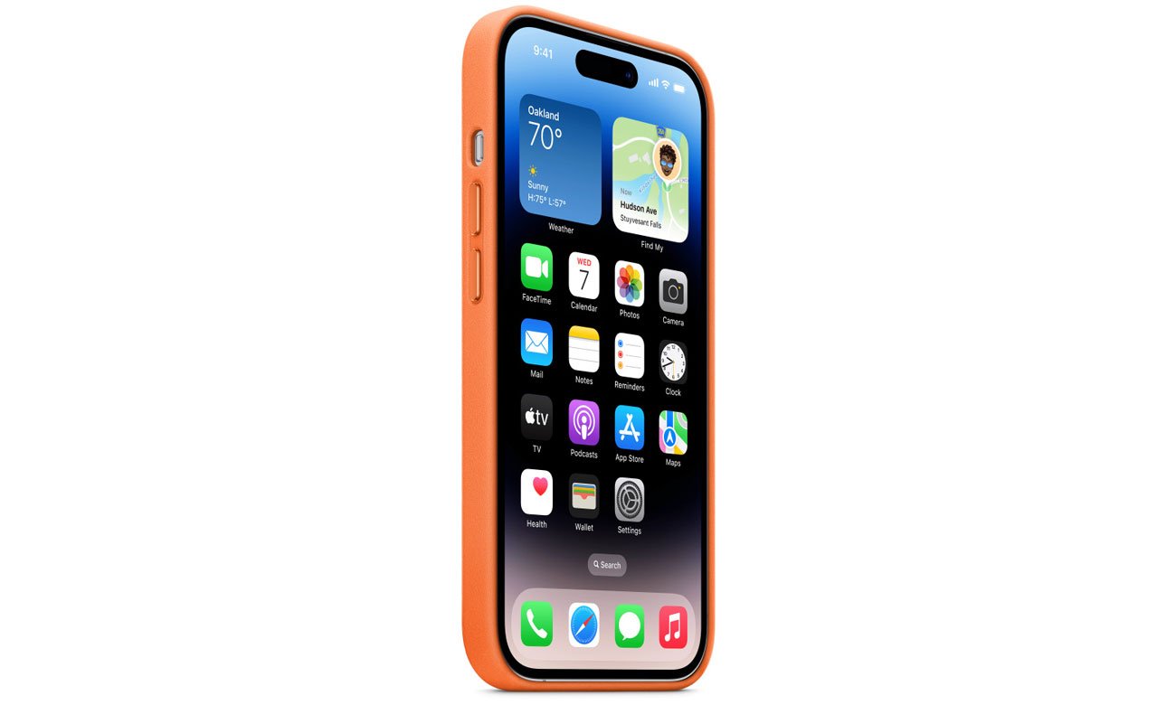 Skórzane etui do iPhone 14 Pro pomarańcz
