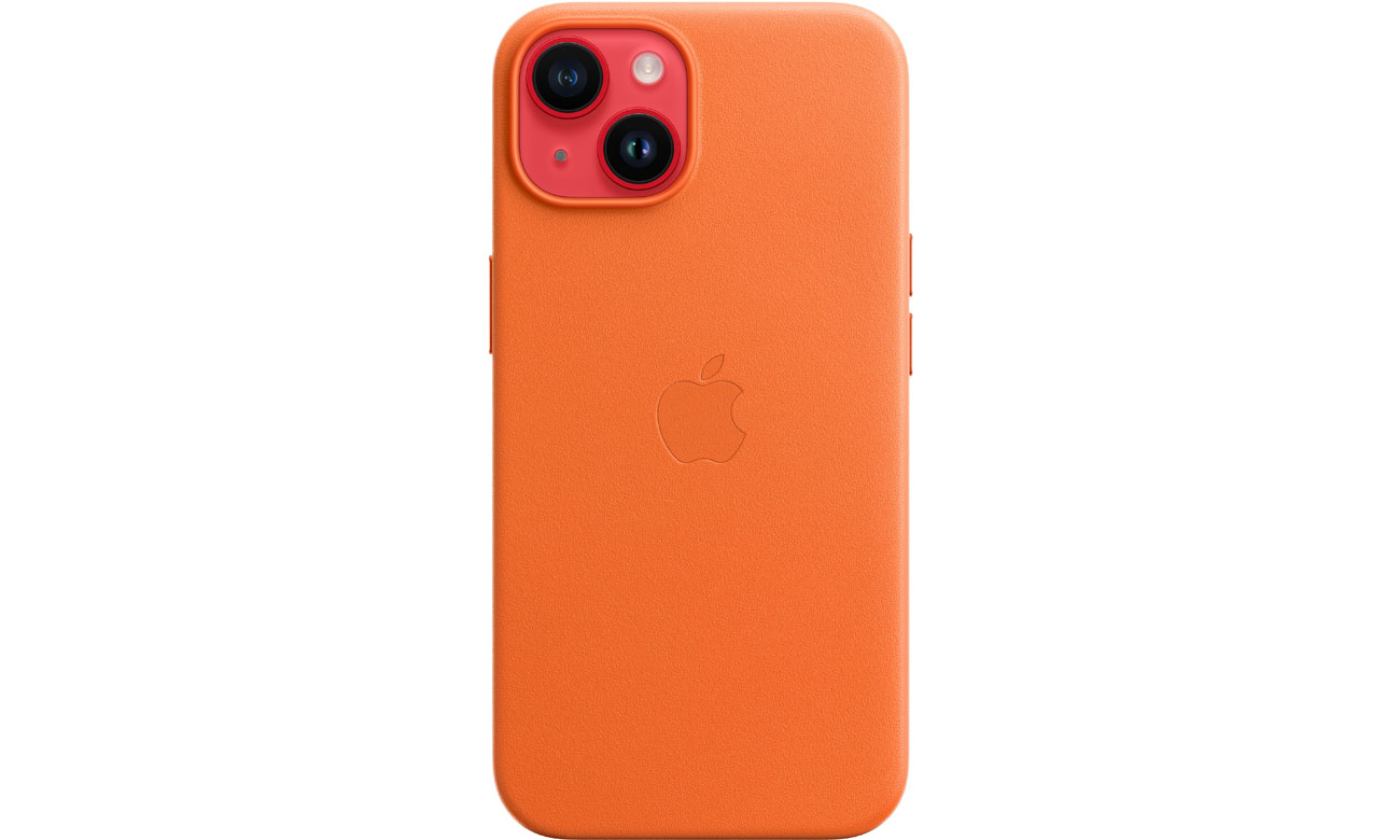 Skórzane etui do iPhone 14 pomarańcz