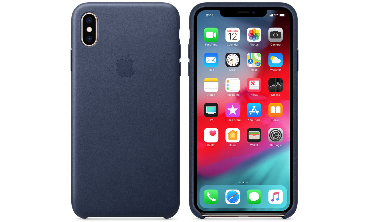 Etui Apple Leather Case Midnight Blue do iPhone XS Max