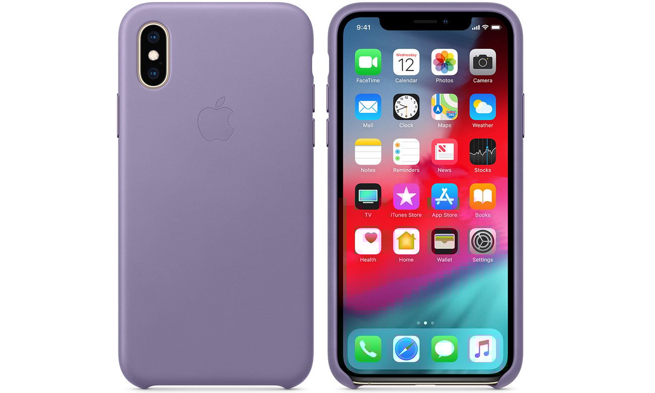 Etui Apple Leather Case Lilac do iPhone XS