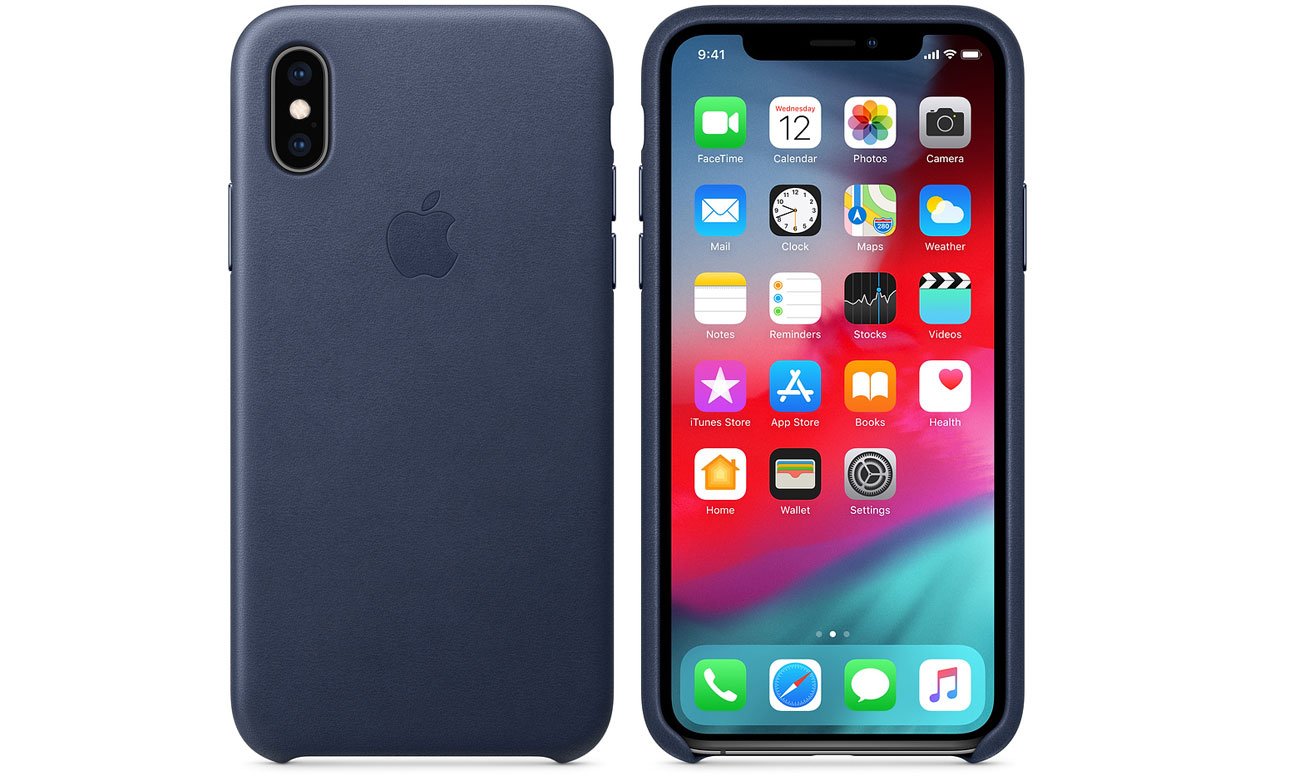 Etui Apple Leather Case Midnight Blue do iPhone XS