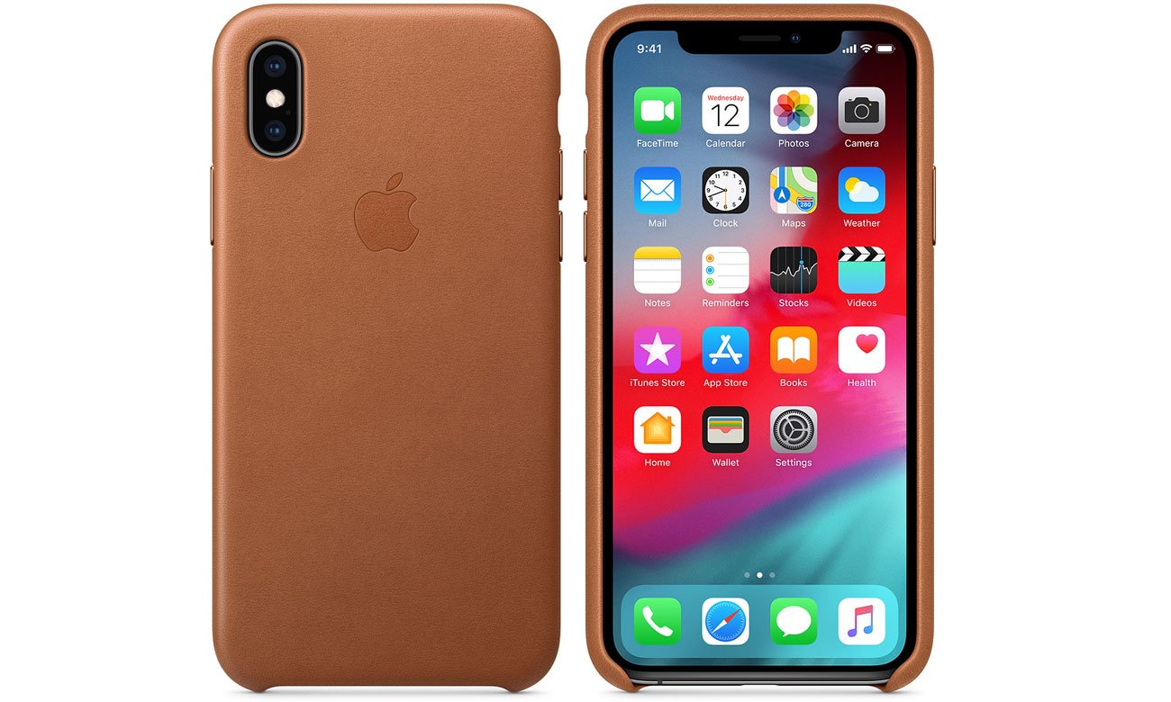 Etui Apple Leather Case Saddle Brown do iPhone XS
