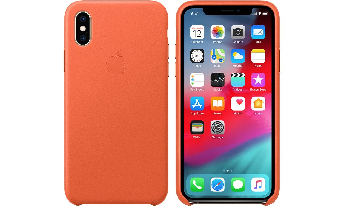 Etui Apple Leather Case Cornflower do iPhone XS