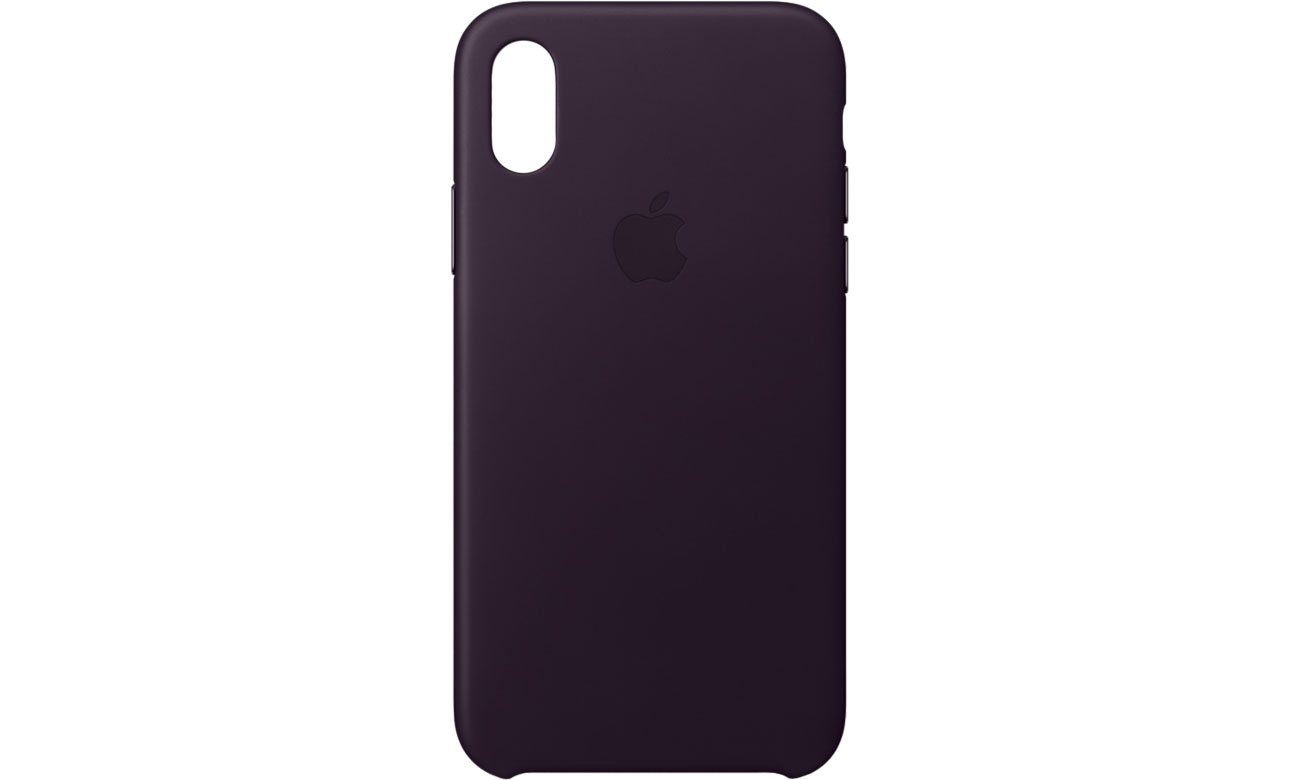 Etui skórzane Apple Leather Case Dark Aubergine iPhone X